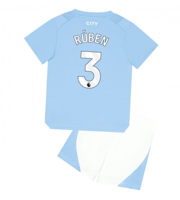 Maillot de foot Manchester City Ruben Dias #3 Domicile enfant 2023-24 Manches Courte (+ pantalon court)